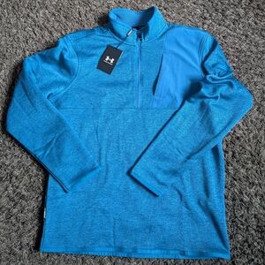 NWT Under Armour Drive Blue Half Zip Sweater Fleece Men's M